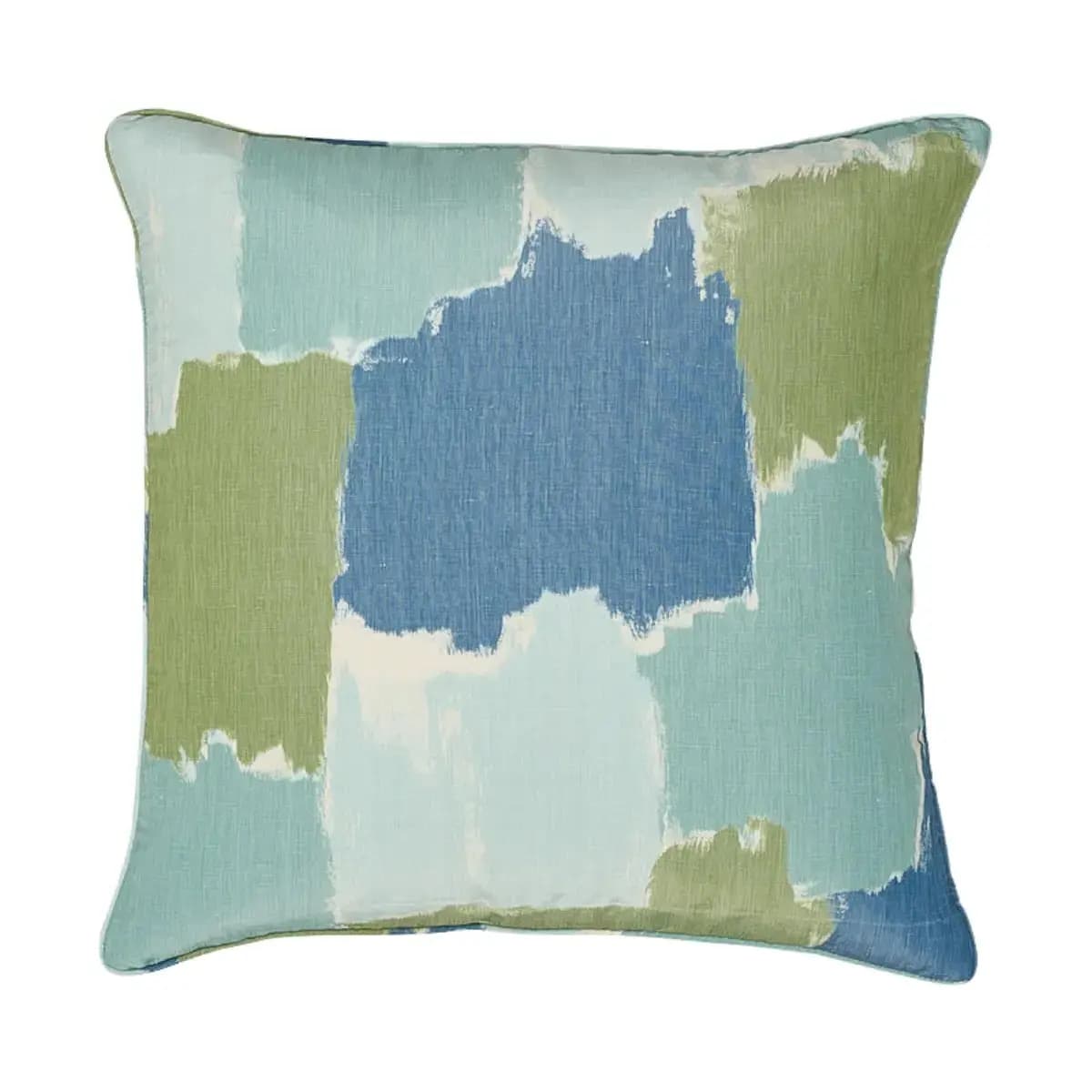 Colorblock Ikat Pillow_ AQUA