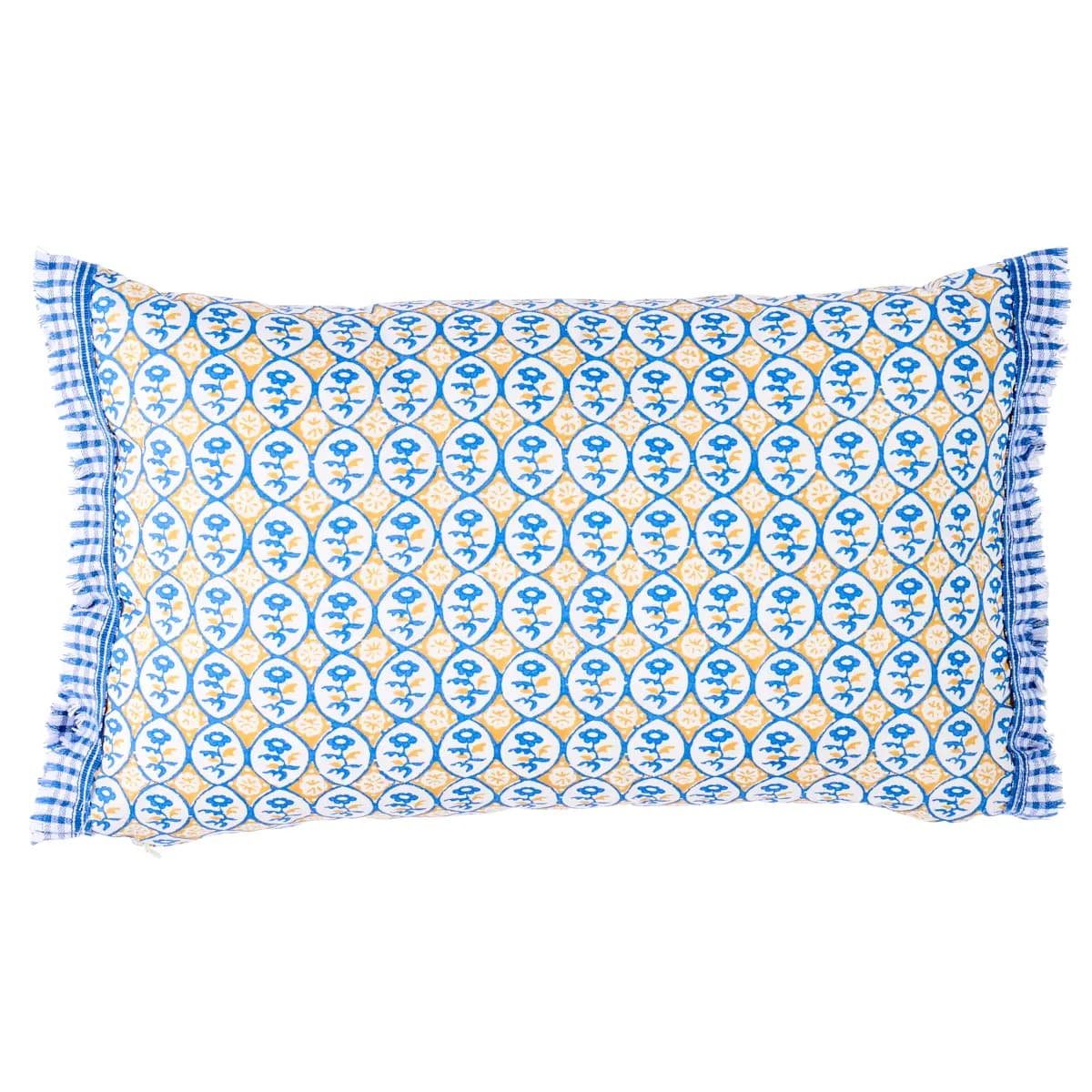 Josiane Floral Pillow_ YELLOW & BLUE