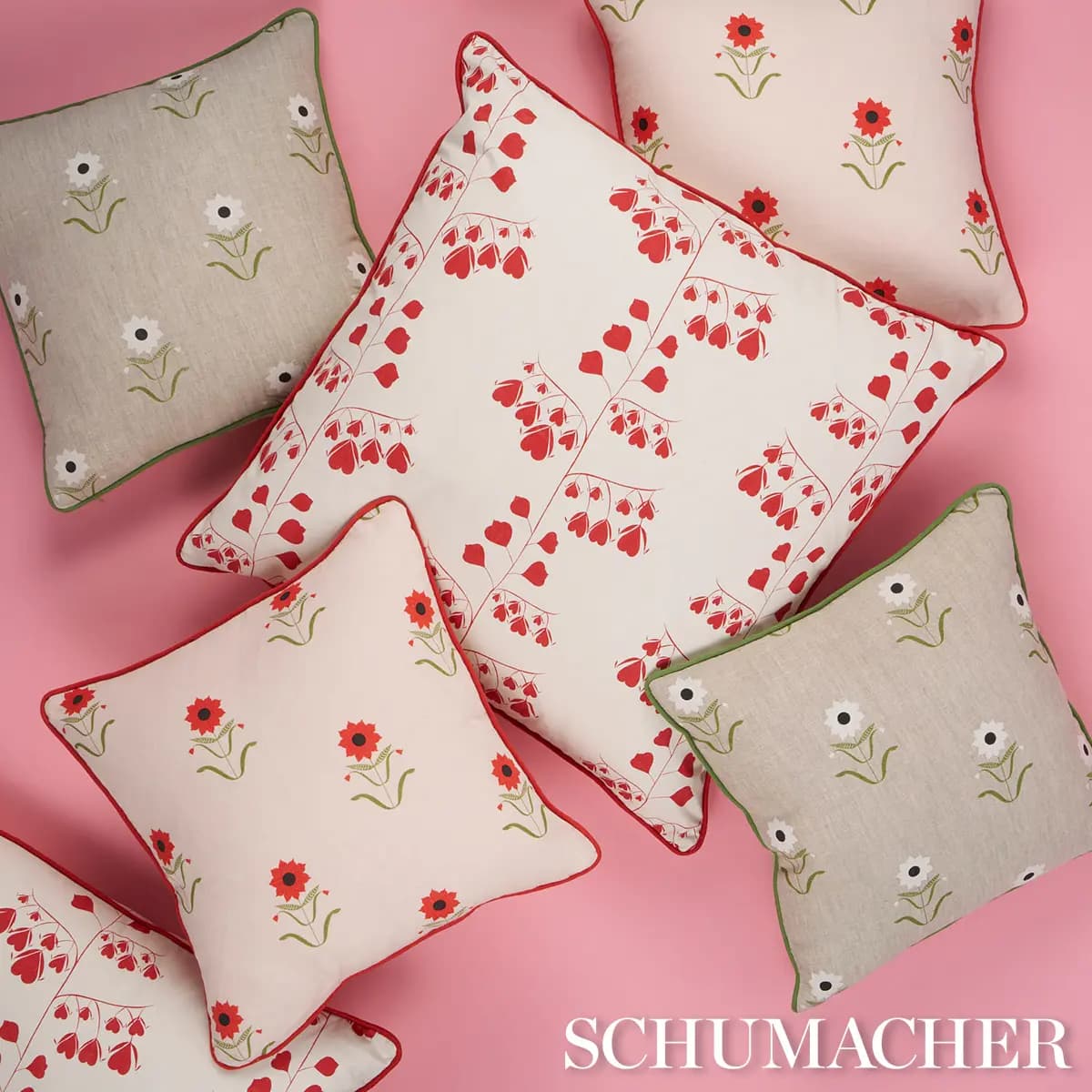 Forget Me Nots Pillow_ WHITE ON LINEN