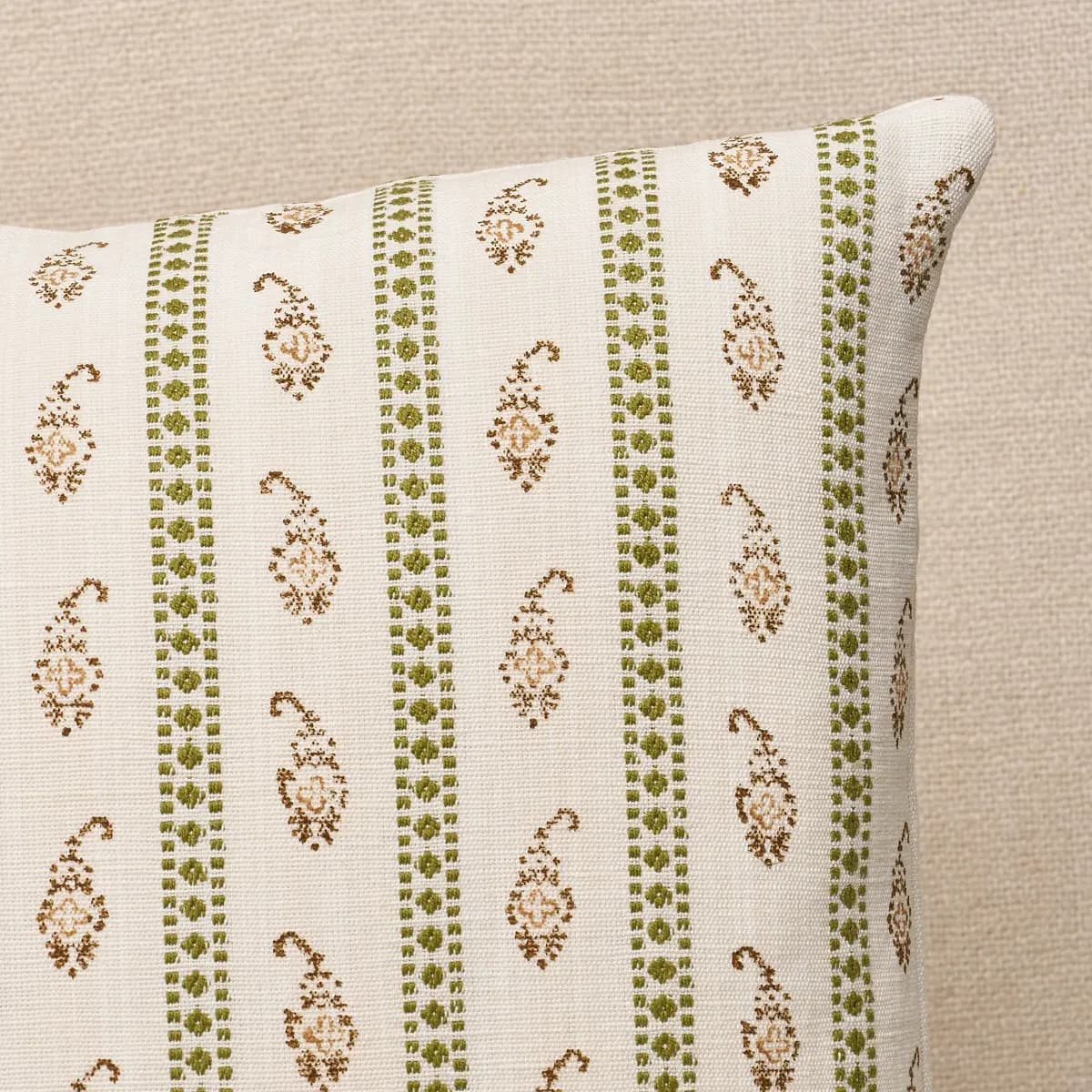Eddie Hand Block Print Pillow_ GREEN