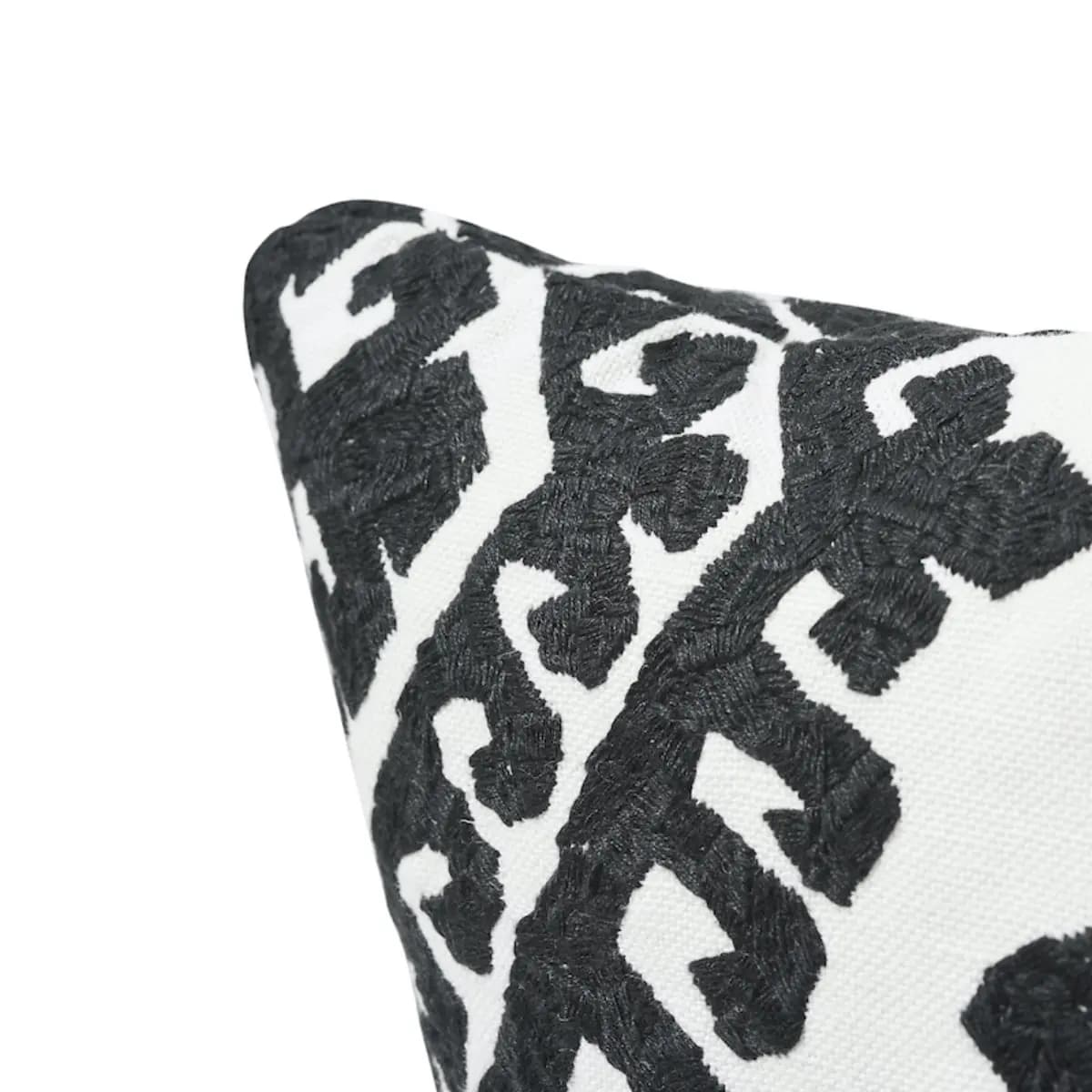 Omar Embroidery Pillow_ BLACK