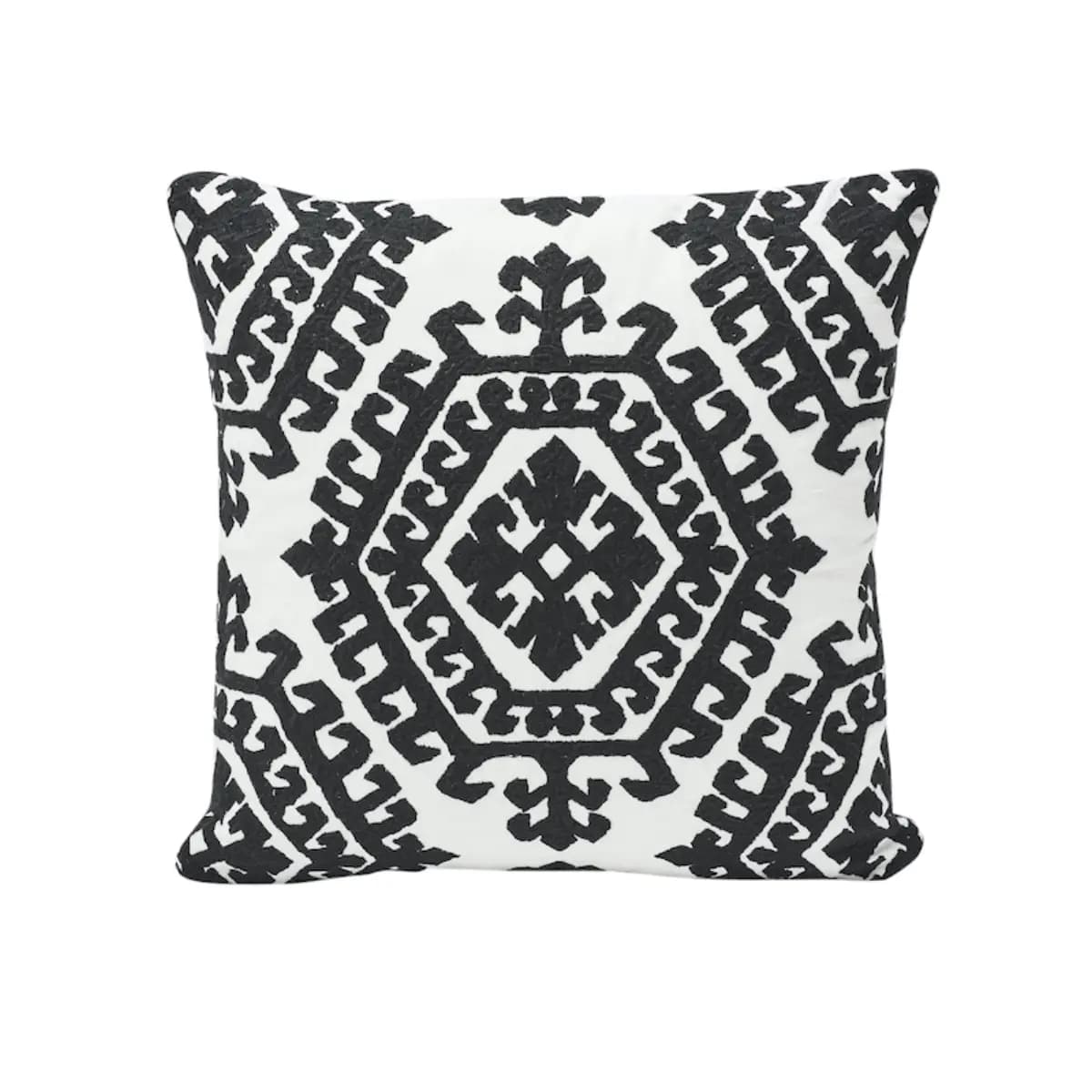 Omar Embroidery Pillow_ BLACK