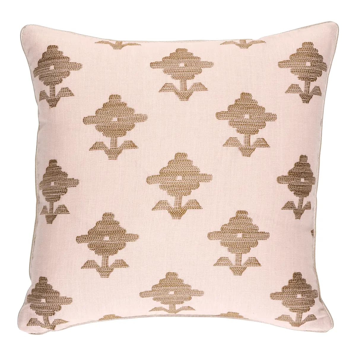 Rubia Embroidery Pillow_ BLUSH