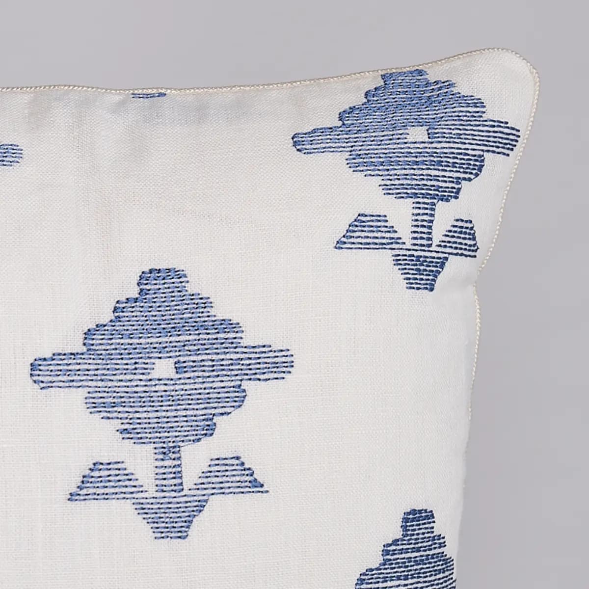 Rubia Embroidery Pillow_ BLUE