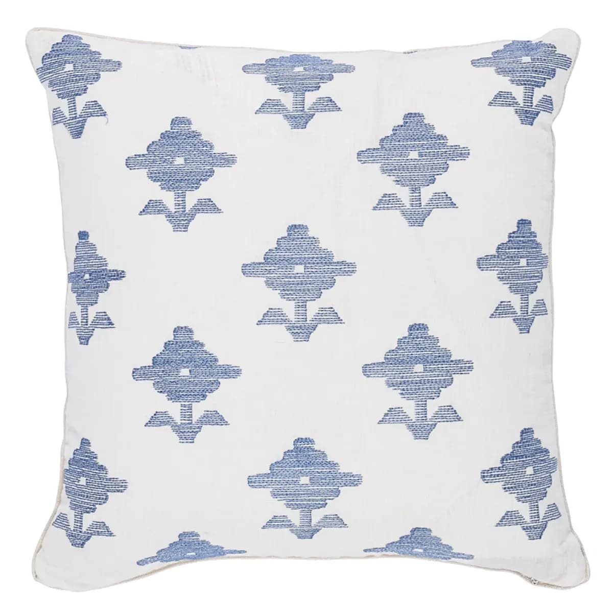 Rubia Embroidery Pillow_ BLUE