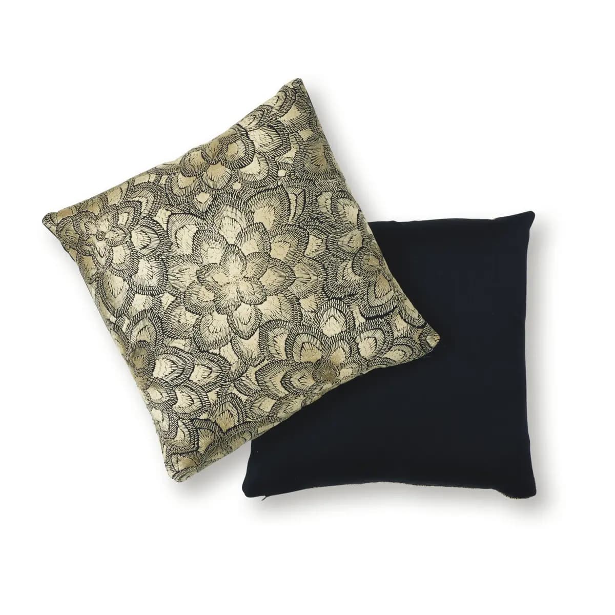 Lotus Embroidery Pillow_ GOLD