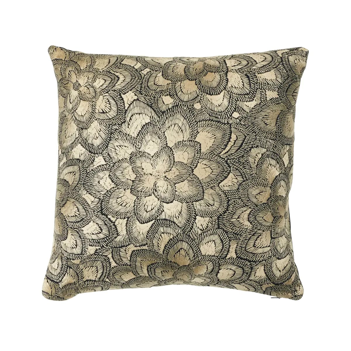 Lotus Embroidery Pillow_ GOLD