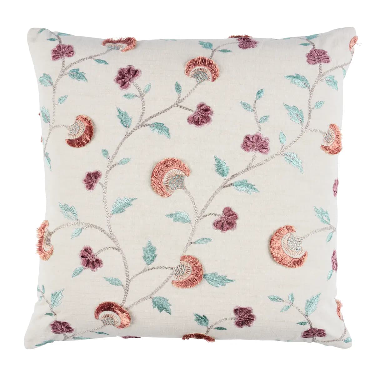 Iyla Embroidery Pillow_ ROSE & NATURAL