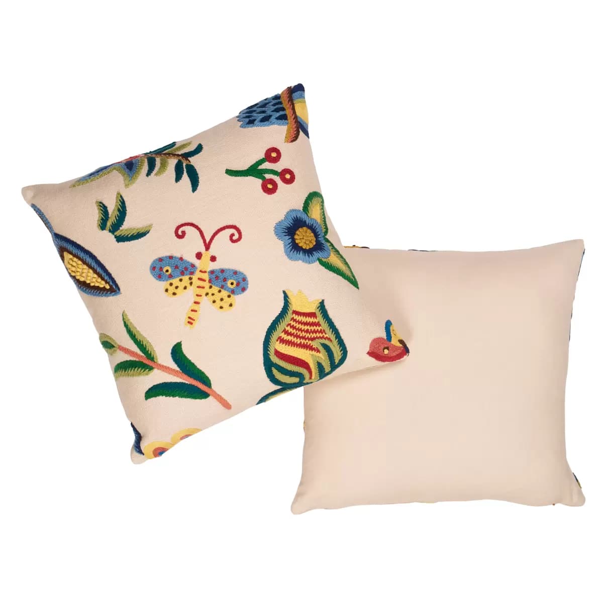 Spotswood Crewel Pillow B_ PARADISE