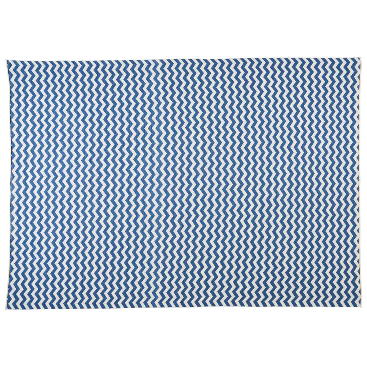 Chevron Throw_ BLUE & WHITE