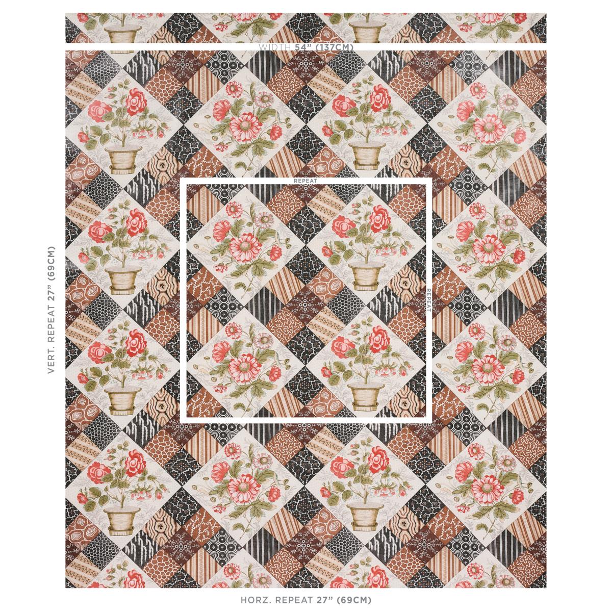 CALDWELL PATCHWORK CHINTZ_ROSE AND CHOCOLATE