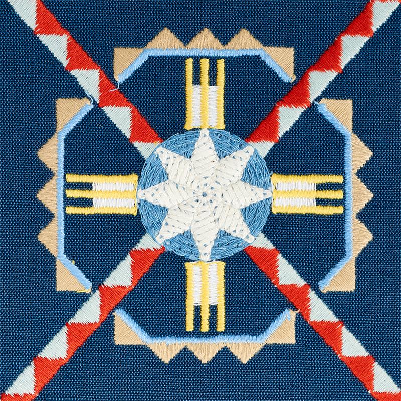 CHAMIZAL EMBROIDERY_BLUE & RED