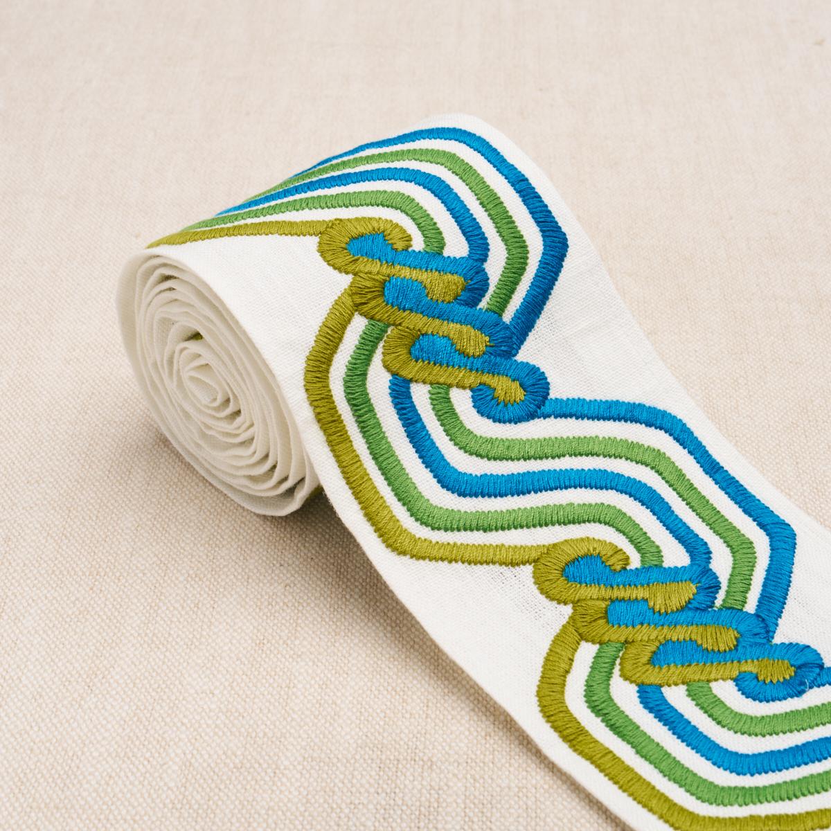THE TWIST EMBROIDERED TAPE_PEACOCK