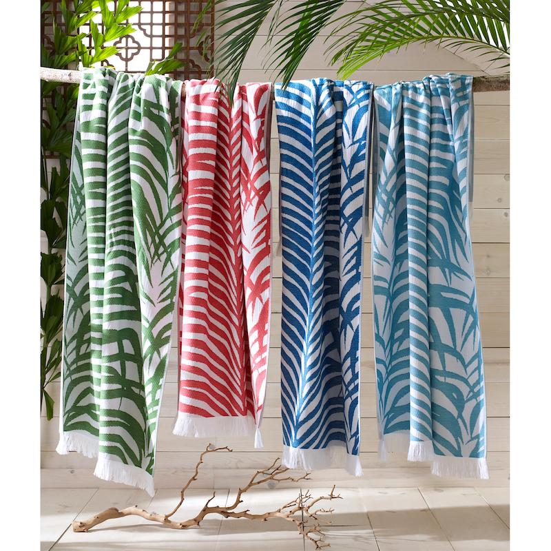 Zebra Palm Beach Towel_CERULEAN