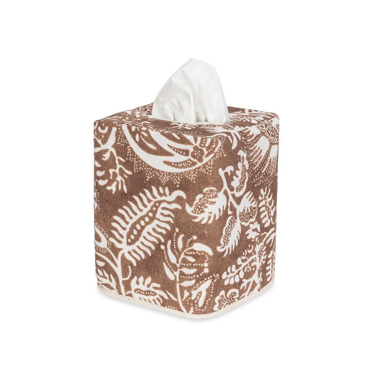Granada Linen Tissue Box Cover_CHESTNUT