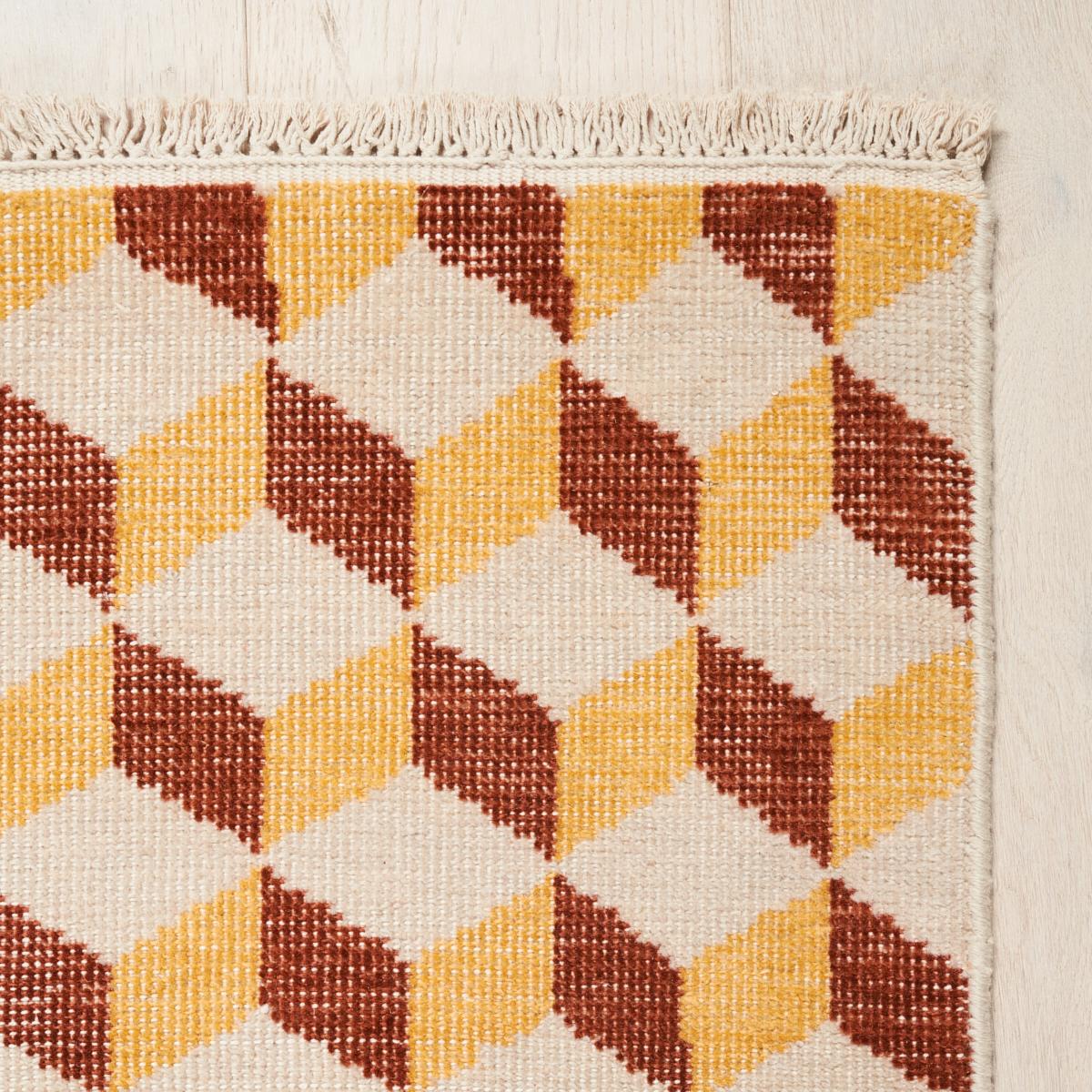 POMPEII HAND-KNOTTED RUG_YELLOW & RED