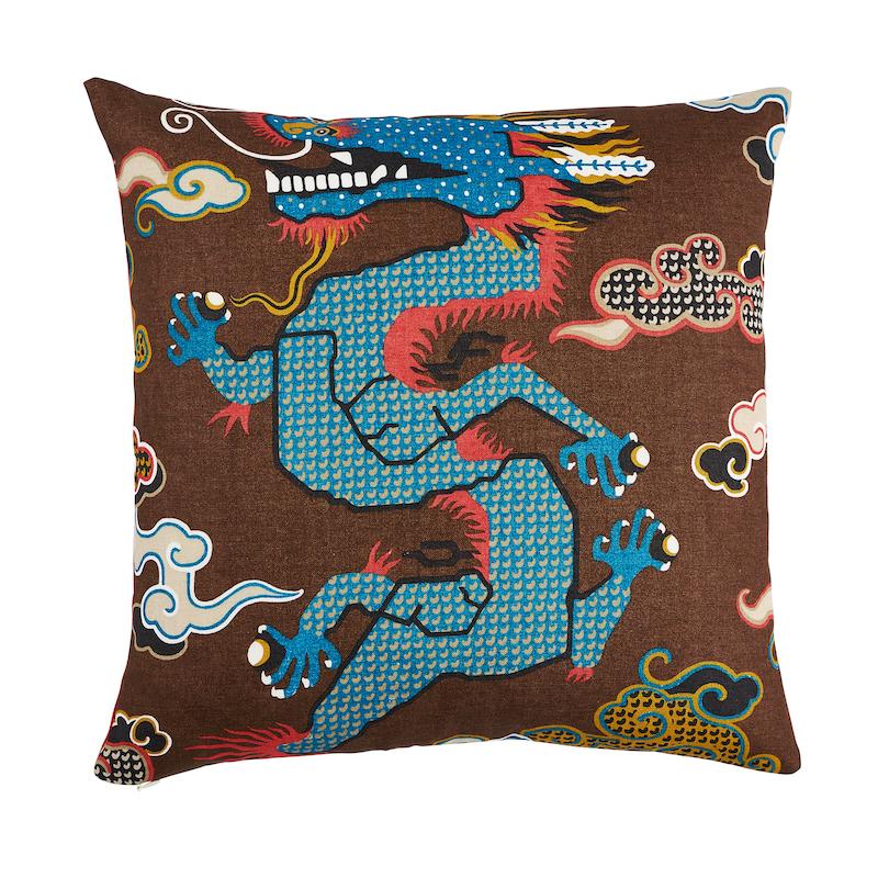 Magical Ming Dragon Pillow_BROWN & BLUE