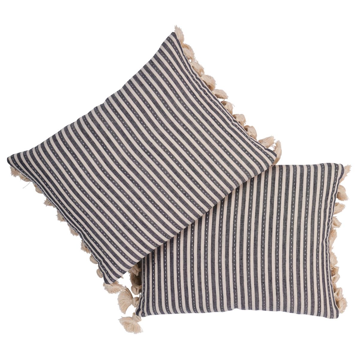 Mathis Ticking Stripe Pillow_CARBON