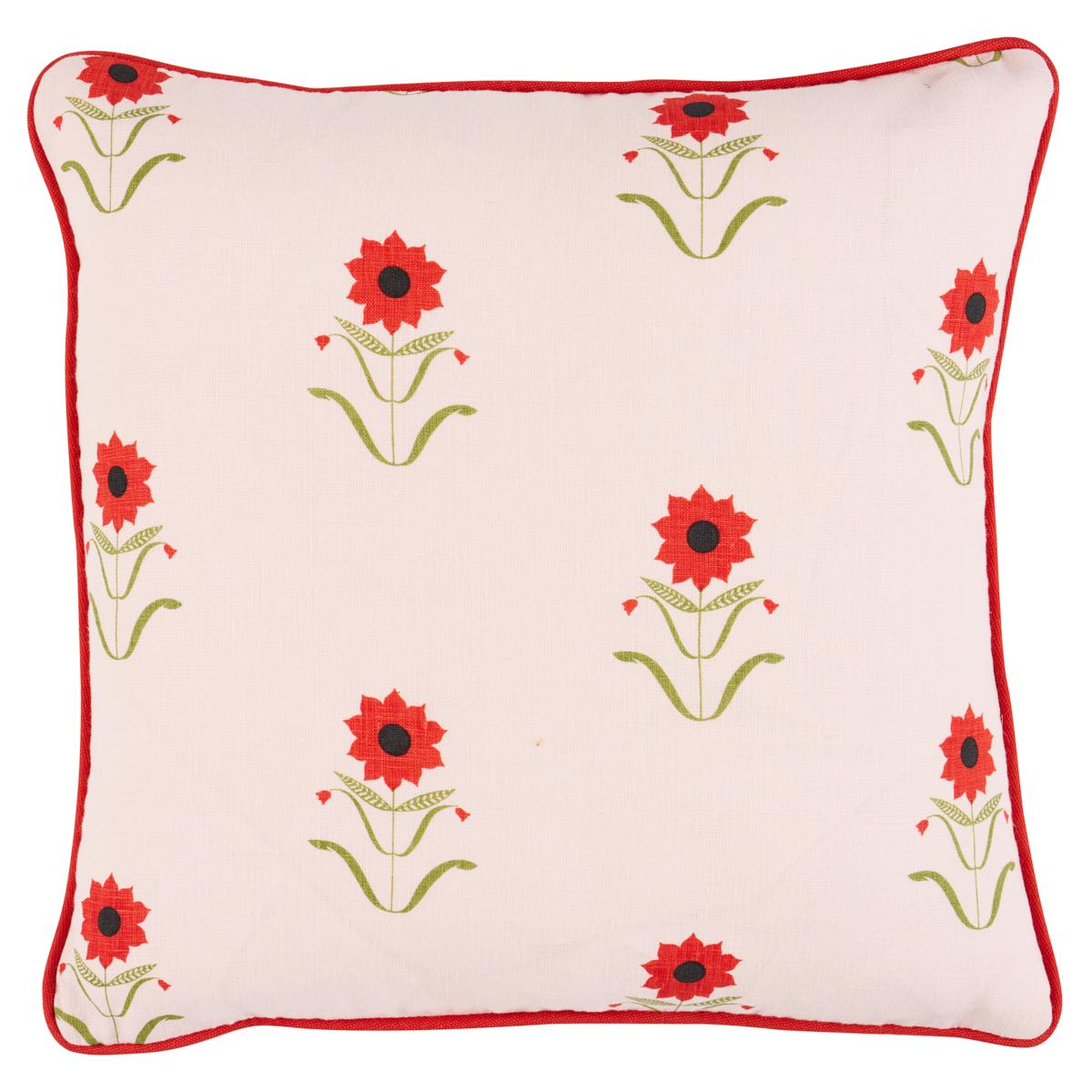 Forget Me Nots Pillow_RED ON PINK