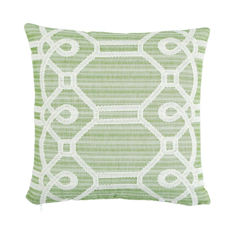 Ziz Embroidery Pillow_GREEN & WHITE