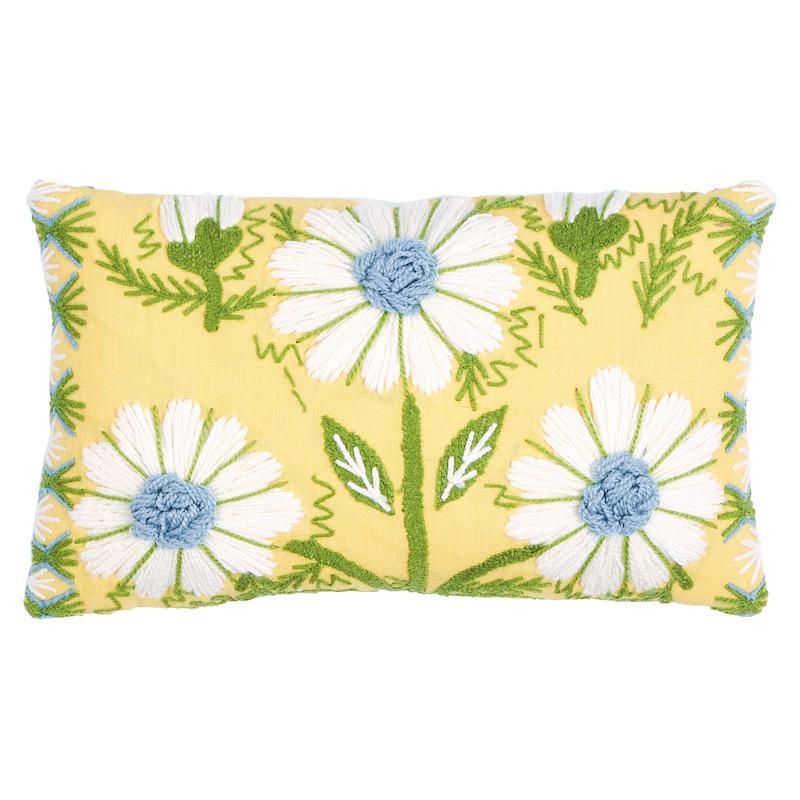 Marguerite Embroidery Pillow A_BUTTERCUP