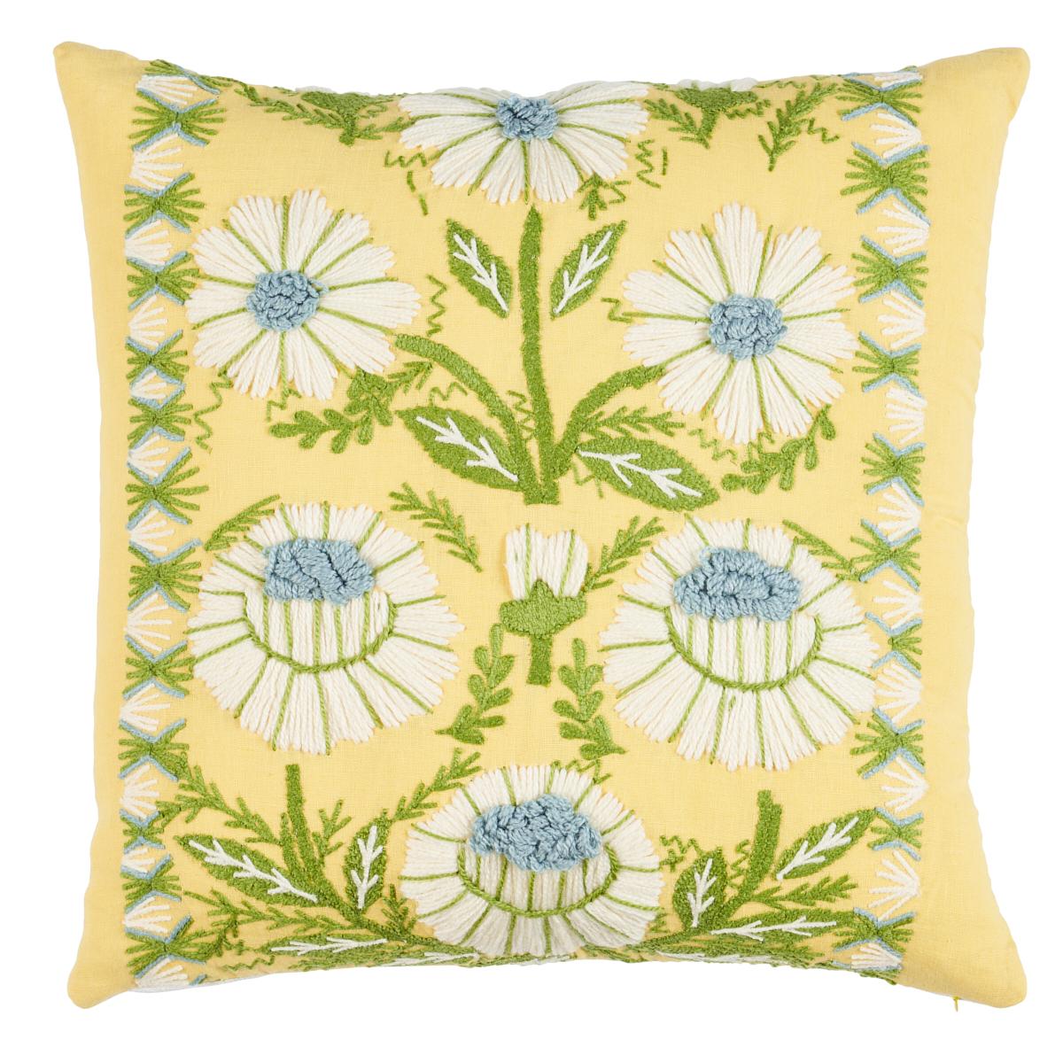 Marguerite Embroidery Pillow_BUTTERCUP