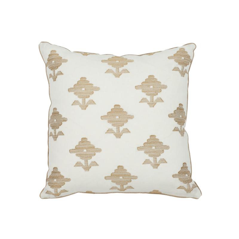 Rubia Embroidery Pillow_IVORY