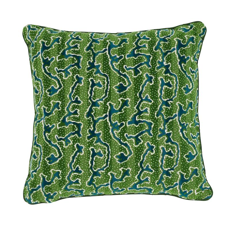 Corail Velvet Pillow_EMERALD GREEN