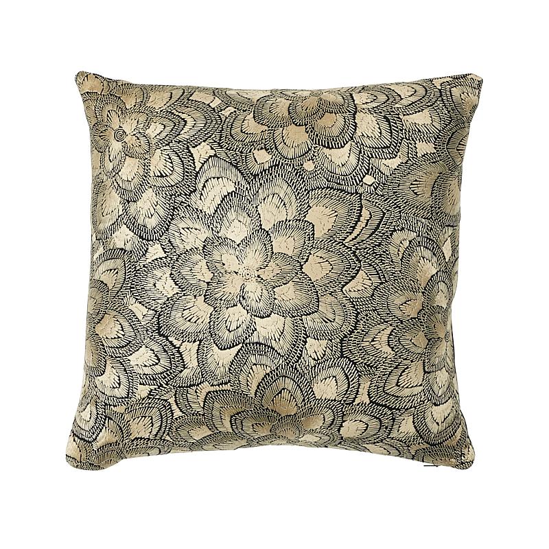 Lotus Embroidery Pillow_GOLD