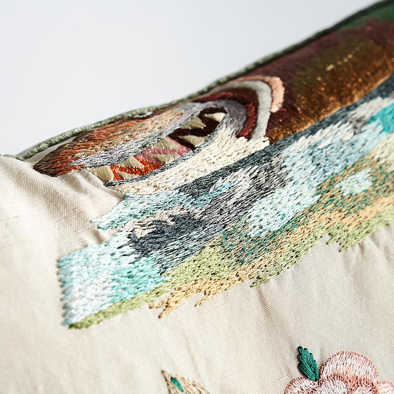 Royal Silk Embroidery Pillow B_MULTI
