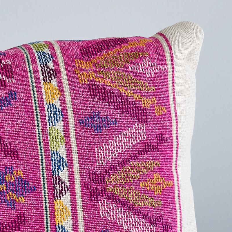 Sandor Stripe Embroidery Pillow_MAGENTA
