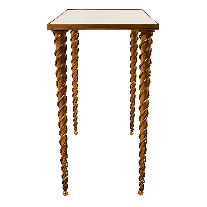 VINTAGE BRASS SIDE TABLE_null