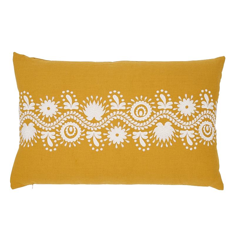 Theodora Embroidery Pillow_SAFFRON