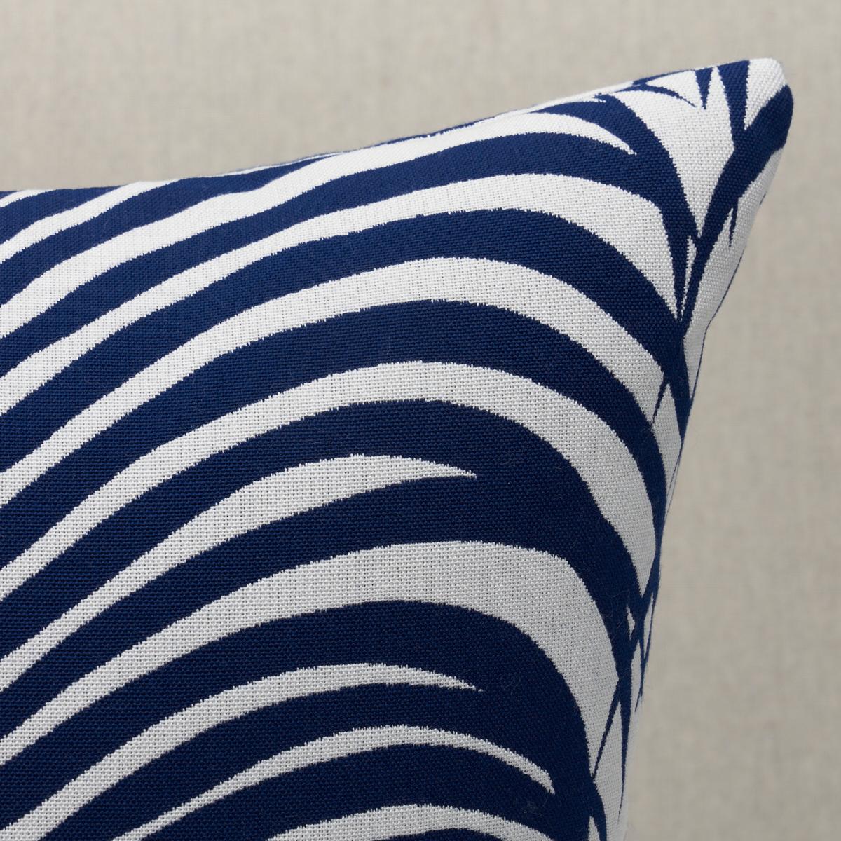 Zebra Palm I/O Pillow_NAVY