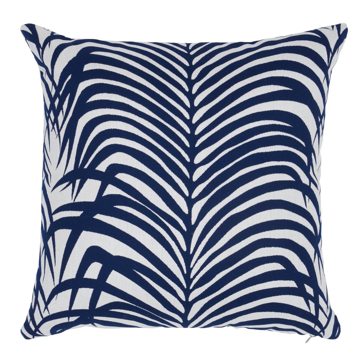 Zebra Palm I/O Pillow_NAVY
