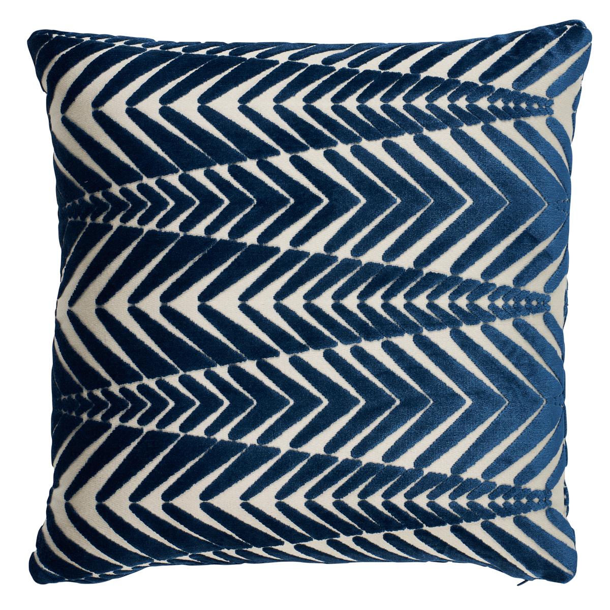 Zebra Velvet Pillow_SILVER BLUE