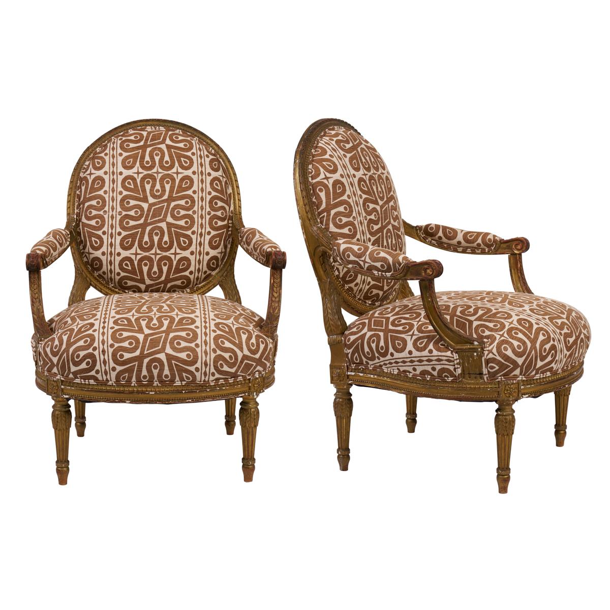Pair of 19th C. Fauteuils Chairs_null