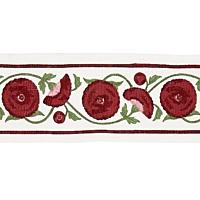 Saranda Flower Embroidery Tape_CARDINAL
