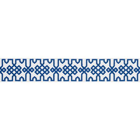 Knotted Trellis Tape_BLUE ON WHITE