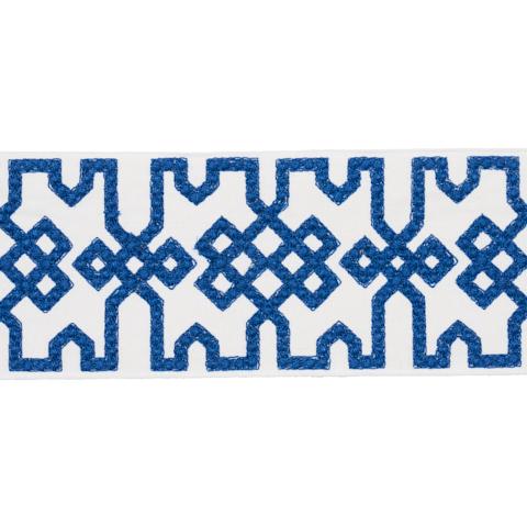 Knotted Trellis Tape_BLUE ON WHITE
