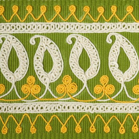 PAISLEY EMBROIDERED TAPE_GREEN & YELLOW