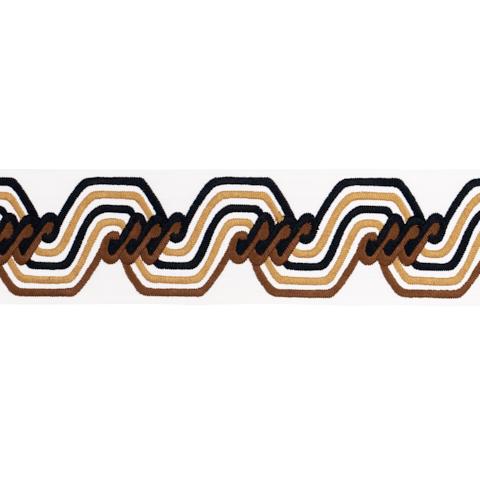 THE TWIST EMBROIDERED TAPE_BROWN