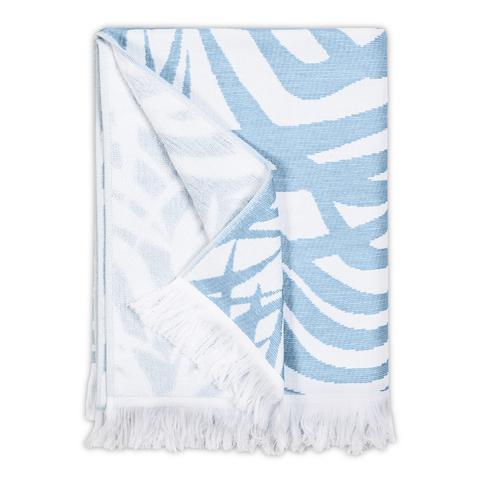 Zebra Palm Beach Towel_POOL BLUE