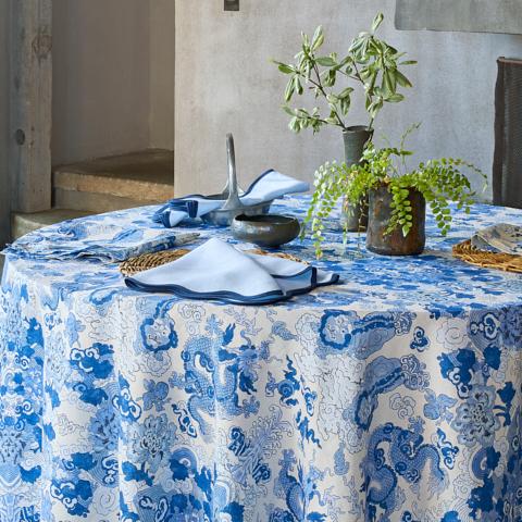 Magic Mountain Tablecloth_PORCELAIN BLUE