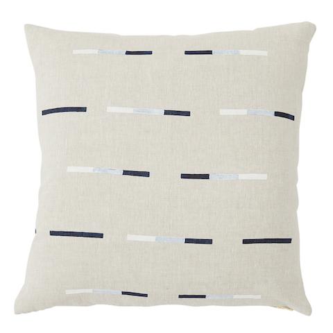 Overlapping Dashes Pillow_PRUSSIAN BLUE