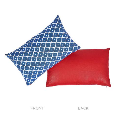 Ziggurat Pillow_BLUE & RED