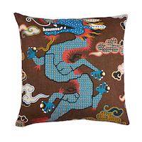 Magical Ming Dragon Pillow_BROWN & BLUE
