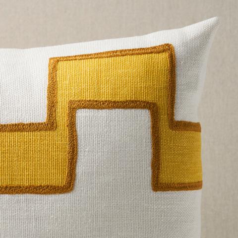 Dixon Embroidered Print Pillow_YELLOW