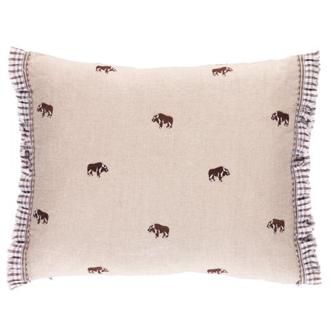 Buffalo Embroidery Pillow_NATURAL