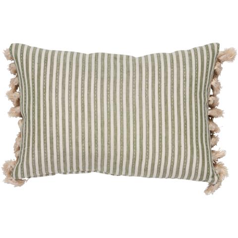 Mathis Ticking Stripe Pillow_SAGE